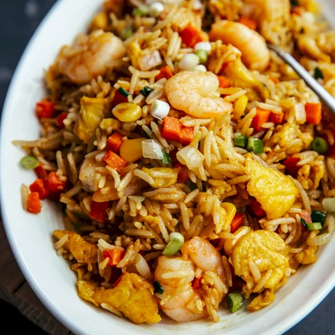 Nasi Goreng Kari Mudah dengan Udang