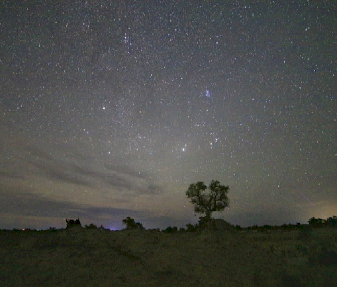 Hujan meteor Perseid melintas di langit malam