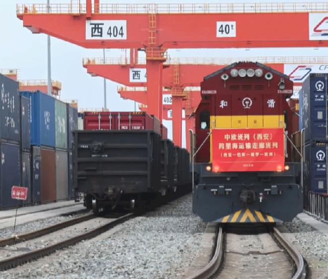 Koridor baru jalur kereta api lintas Laut Kaspia dari Tiongkok-Eropa diluncurkan di Xi’an